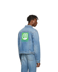 Balenciaga Blue Bb Green Leaf Jacket