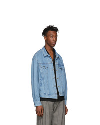 Diet Butcher Slim Skin Blue Denim Asymmetry Jacket