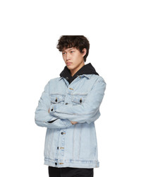 Alexander Wang Blue Denim Bleach Daze Jacket