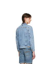 Nudie Jeans Blue Denim Faded Jerry Jacket