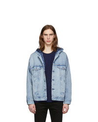 Levis Made and Crafted Blue Denim Hooded Trucker Jacket
