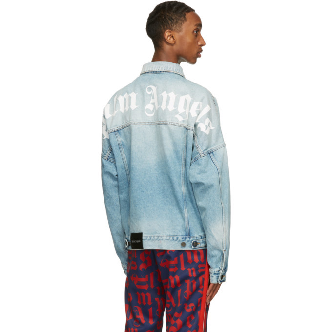 MONOGRAM JACKET in blue - Palm Angels® Official