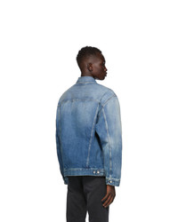 Acne Studios Blue Denim Oversized Distressed Jacket