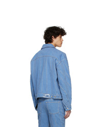 Mugler Blue Denim Oversized Jacket