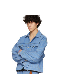 Mugler Blue Denim Oversized Jacket