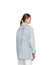 MM6 MAISON MARGIELA Blue Denim Sherpa Coat