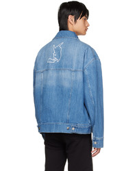 Balmain Blue Pokmon Edition Printed Denim Jacket
