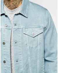 Asos Brand Denim Jacket In Skinny Fit With Stonewash
