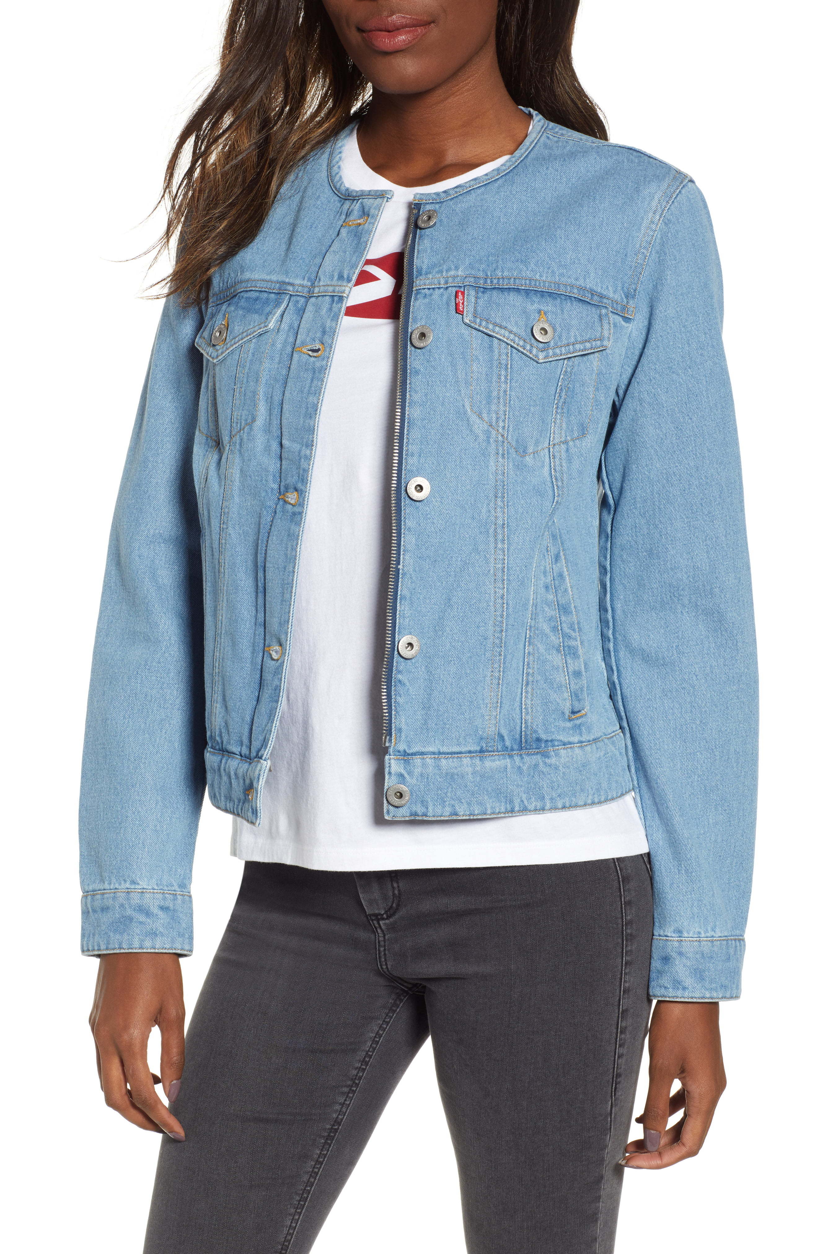 Levi's Collarless Denim Trucker Jacket, $74 | Nordstrom | Lookastic