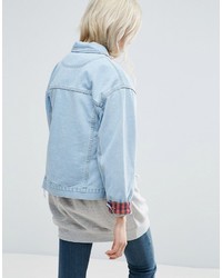Asos Denim Anarchy Jacket With Check Lining