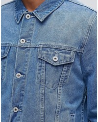 Asos Denim Jacket In Slim Fit In Light Blue Wash