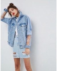 Asos Denim Jacket With Clear Panels