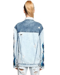 Filles a papa Sequined Flame Washed Denim Jacket