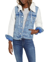 BLANKNYC Fleece Contrast Denim Jacket