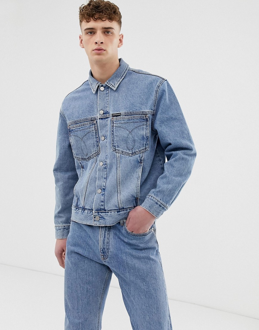 NWT Calvin Klein Jeans Women's Oversize Ex-boyfriend Denim Trucker Jacket  Size L | eBay