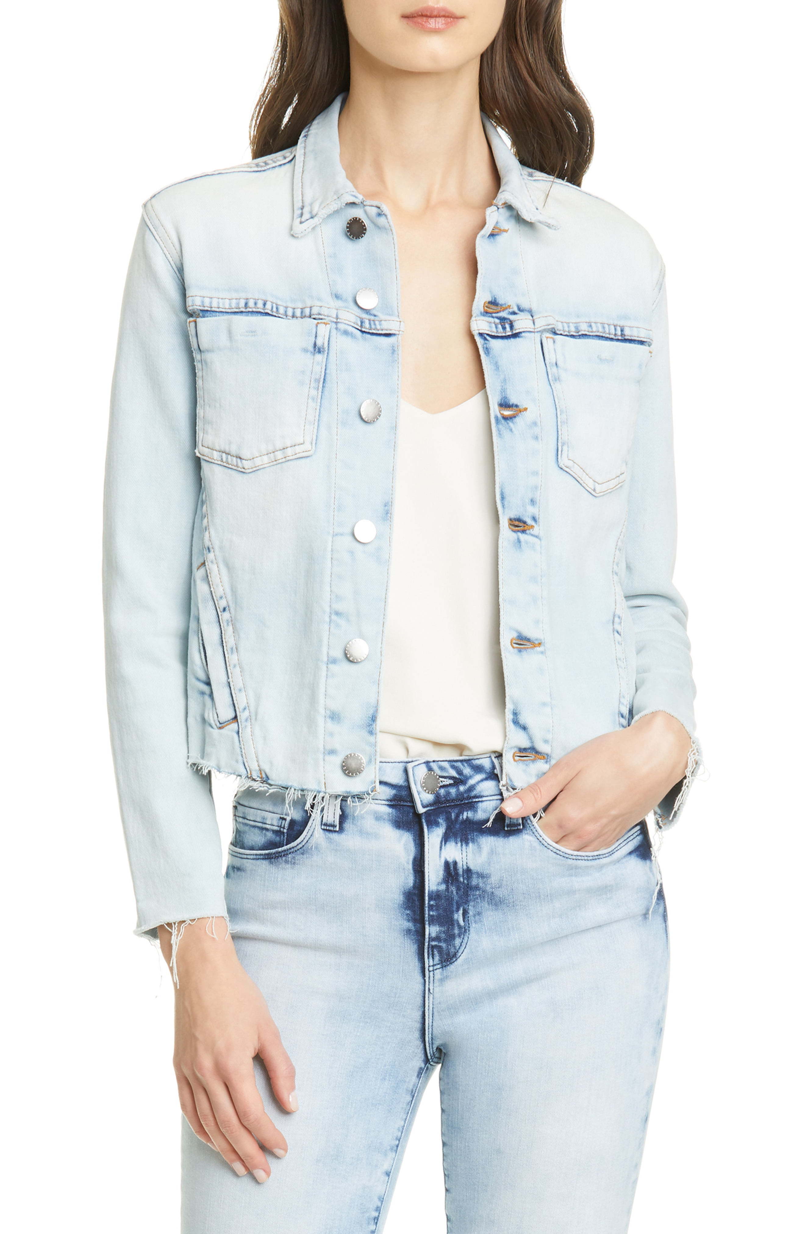 L'Agence Janelle Raw Cut Slim Denim Jacket, $345 | Nordstrom | Lookastic