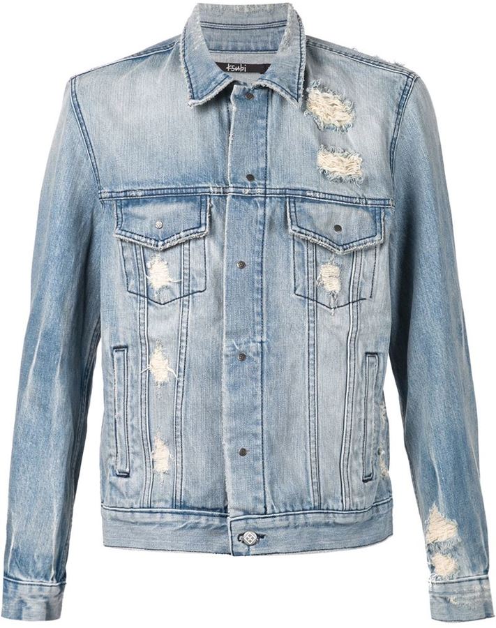 distressed blue jean jacket