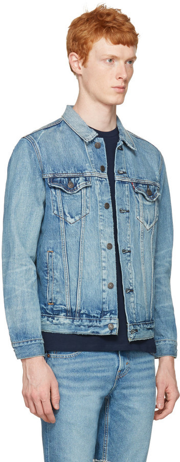 Levi's Levis Blue Denim Trucker Jacket, $140 | SSENSE | Lookastic