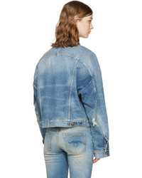 R 13 R13 Blue Denim Raglan Trucker Jacket 795 SSENSE Lookastic