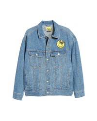 LEE JEANS Smiley X Lee Smiley Patch Denim Jacket In Mid Shade At Nordstrom