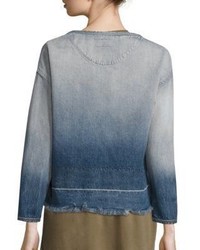 Current/Elliott The Off Duty Cropped Ombre Denim Jacket