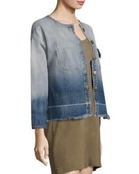 Current/Elliott The Off Duty Cropped Ombre Denim Jacket