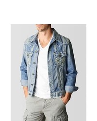 true religion jean jacket light blue