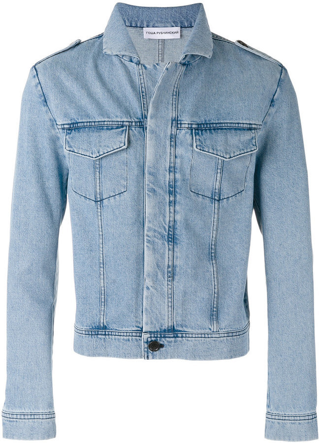 Gosha Rubchinskiy Washed Denim Jacket, $545 | farfetch.com | Lookastic