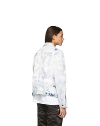 Off-White White And Blue Denim Slim Arrows Jacket