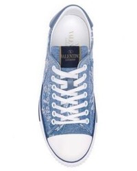 Valentino Denim Butterfly Low Top Sneakers