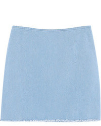 ChicNova Retro Style Raw Edge Light Blue Denim Pencil Skirt With Back Zipper