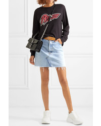 RE/DONE Denim And Suede Mini Skirt