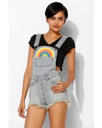 Urban Outfitters Unif Rainbow Denim Overall Short