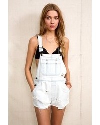 Urban Outfitters Urban Renewal Washed Out Denim Overall Short