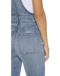 Madewell Cropped Overalls With Button Front