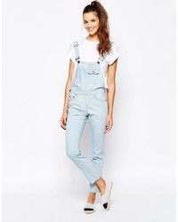Daisy Street Overalls In Vintage Blue Wash