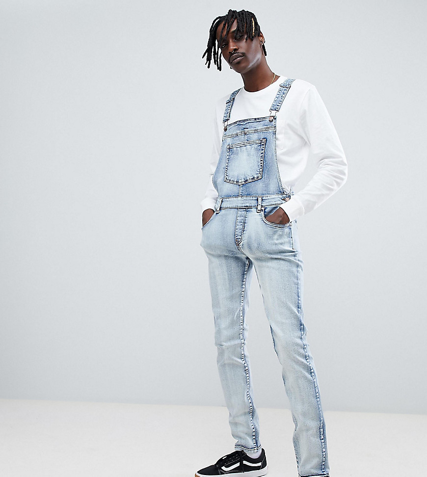 D-HARU-SY Men: Denim dungarees with repaired effects
