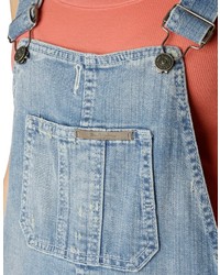 True Religion Erin Rolled Crop Relaxed Denim Overall