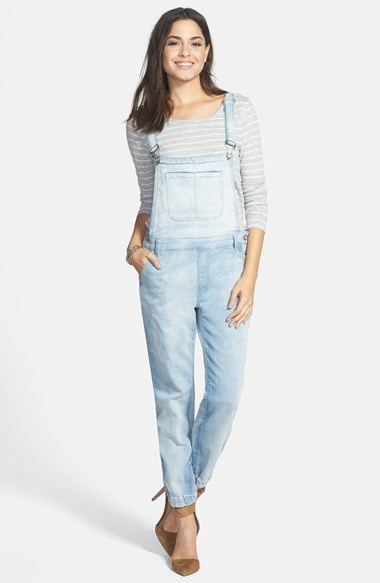 knit denim overalls