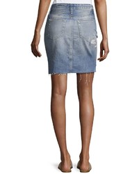 AG Jeans Ag Erin Mid Rise Denim Pencil Skirt Indigo