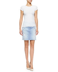 7 For All Mankind Distressed Denim Pencil Skirt