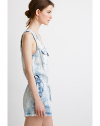Forever 21 Life In Progress Bleached Chambray Romper