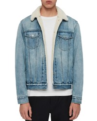Light Blue Denim Shearling Jacket