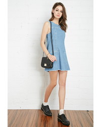 Forever 21 Frayed Chambray Shift Dress