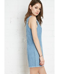 Forever 21 Frayed Chambray Shift Dress