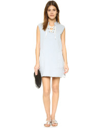 One By Lacausa Denim Lace Up Dress