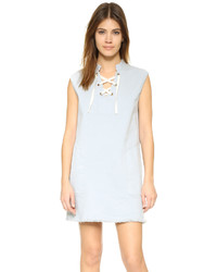 One By Lacausa Denim Lace Up Dress