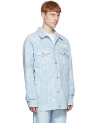 We11done Blue Logo Denim Jacket