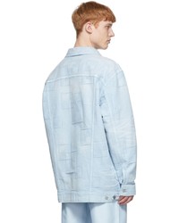 We11done Blue Logo Denim Jacket