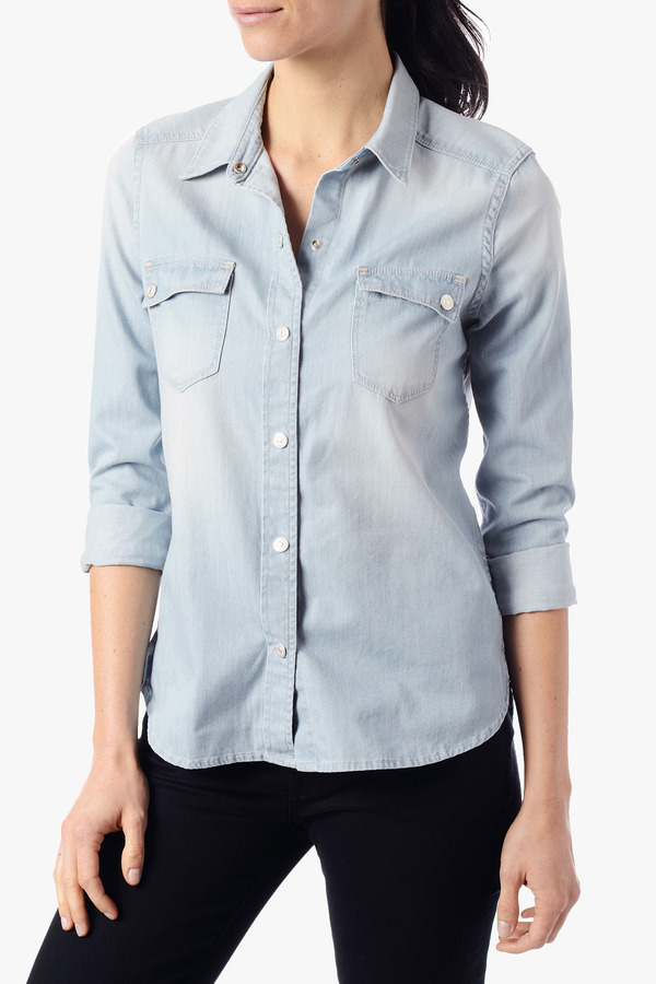 light blue denim shirt men